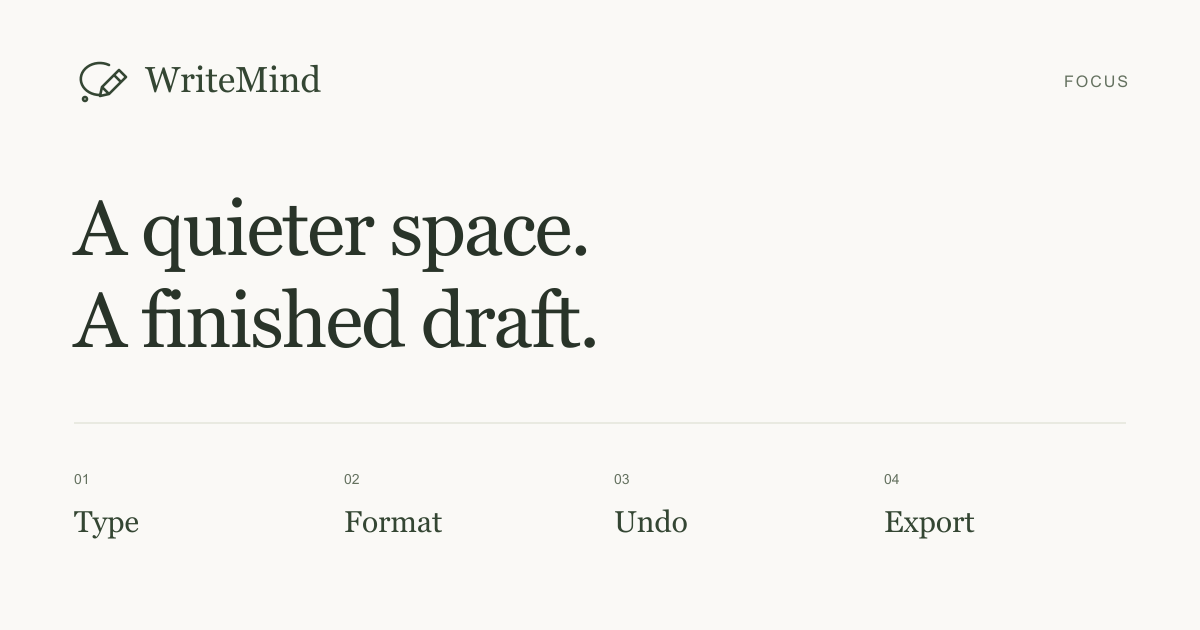 Type, format, undo, export: four things to try when choosing a writing app.